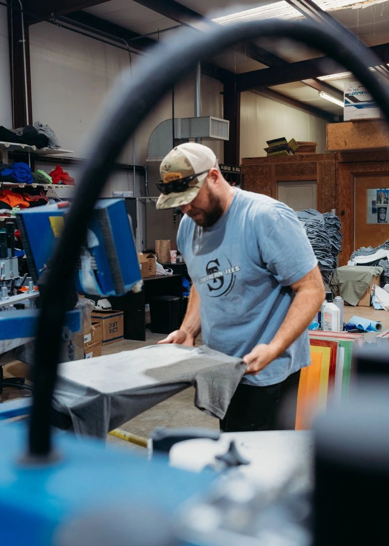 A shirt in production